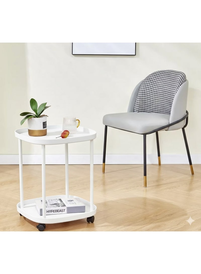 Square Side Table with Rotating Wheels for Living Room and Bedroom, Multi-Purpose Coffee Table with Easy Mobility and Practical Design - Image 2